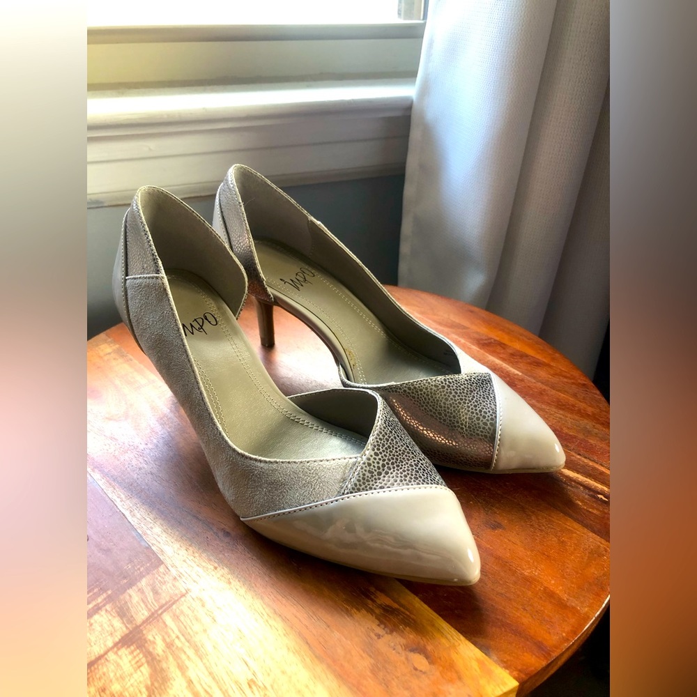 IMPO Taupe Heels - size 6M - 2 1/2” heel